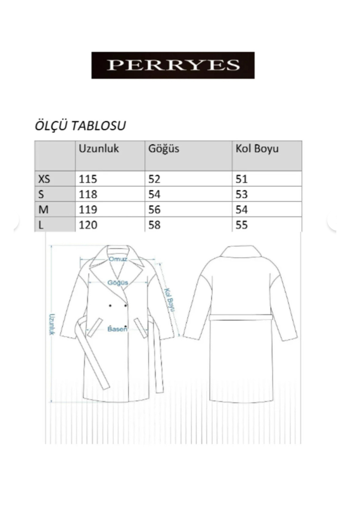 Perryes  Kadın Katlı Yaka , Katlma Kol Detaylı Oversize Uzun Kaban Balıksırtı Desenli - Görsel 5