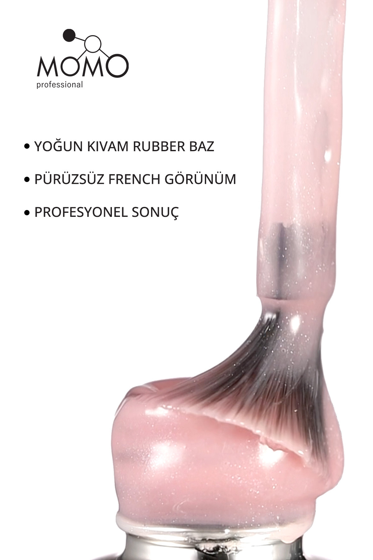 French Cover Rubber Base Coat Fc10, Gümüş Simli Soft Pembe, 10 ml, TPO- FREE — نقره‌ای 8860101A11S09FC01 — تصویر 6 از 8