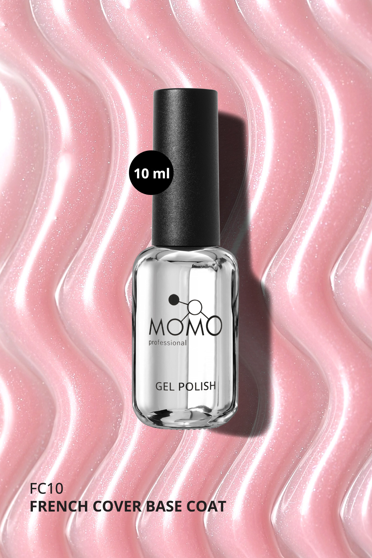 French Cover Rubber Base Coat Fc10, Gümüş Simli Soft Pembe, 10 ml, TPO- FREE — نقره‌ای 8860101A11S09FC01 — تصویر 5 از 8