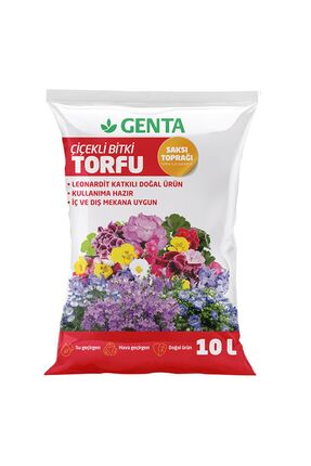 Genta Çiçekli Bitkiler Için Toprak Torf Çiçek Toprağı 10 Lt