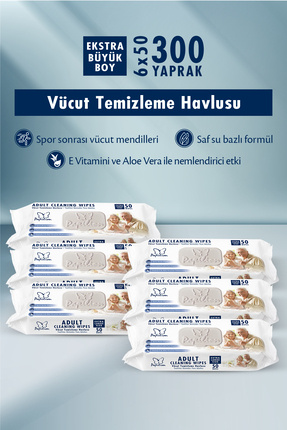 Papilion Aloe Vera ve E Vitamin Destekli Islak Yetişkin Temizleme Havlusu 6x5...