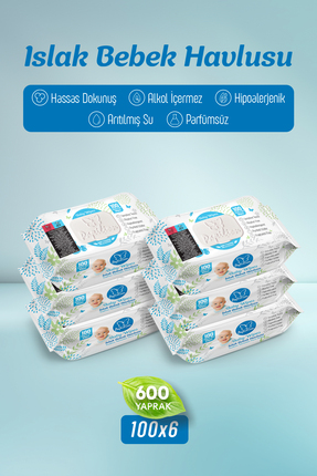 Papilion Baby Kokusuz Hypoallergenic Islak Bebek Havlusu Extra Kalın 6x100 – ...