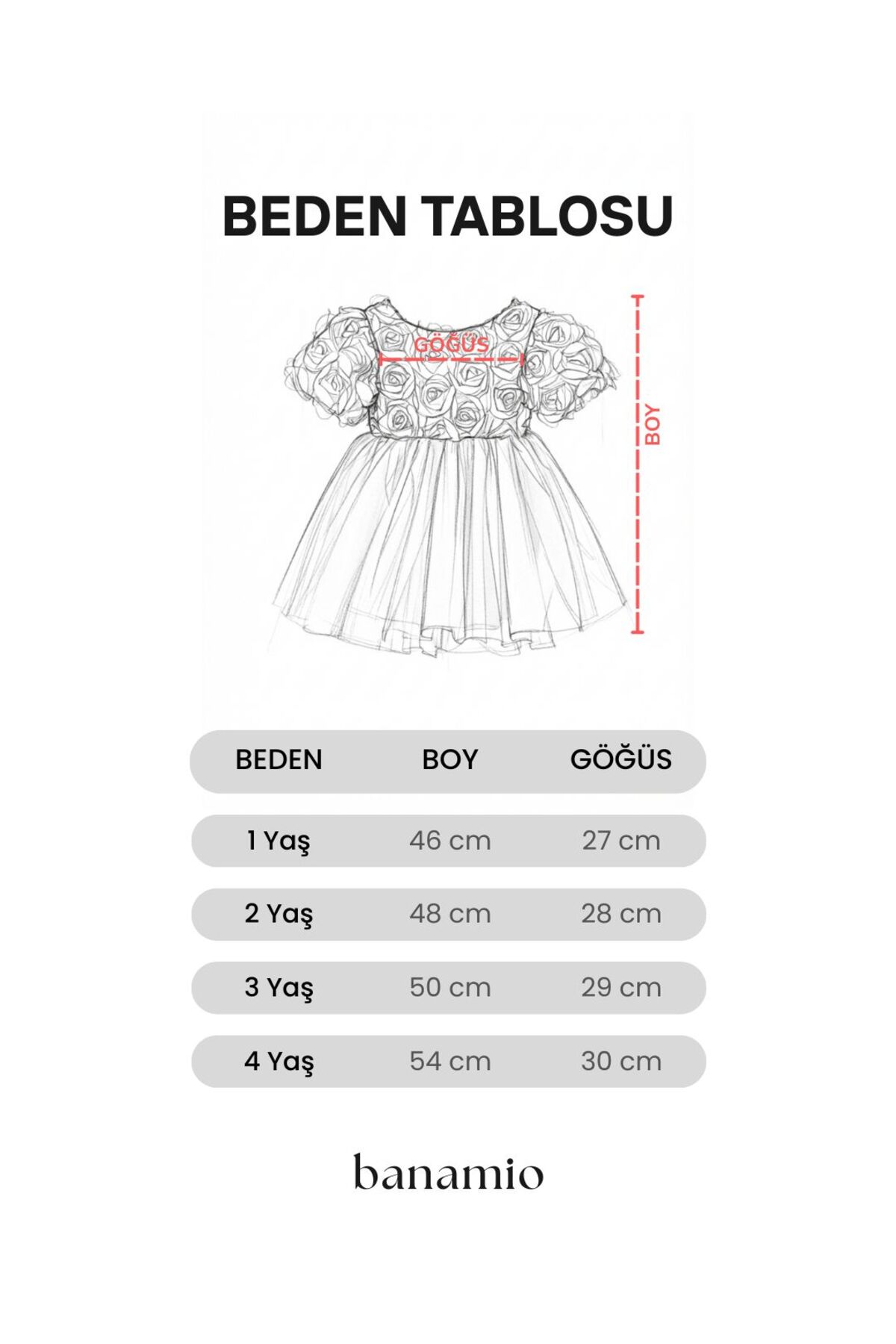 Banamio Rosalinda Kız Bebek Çocuk Pamuk Astarlı Gül Detaylı Kabarık Tüllü Tütü Elbise fotoğrafı 4 (önizleme)