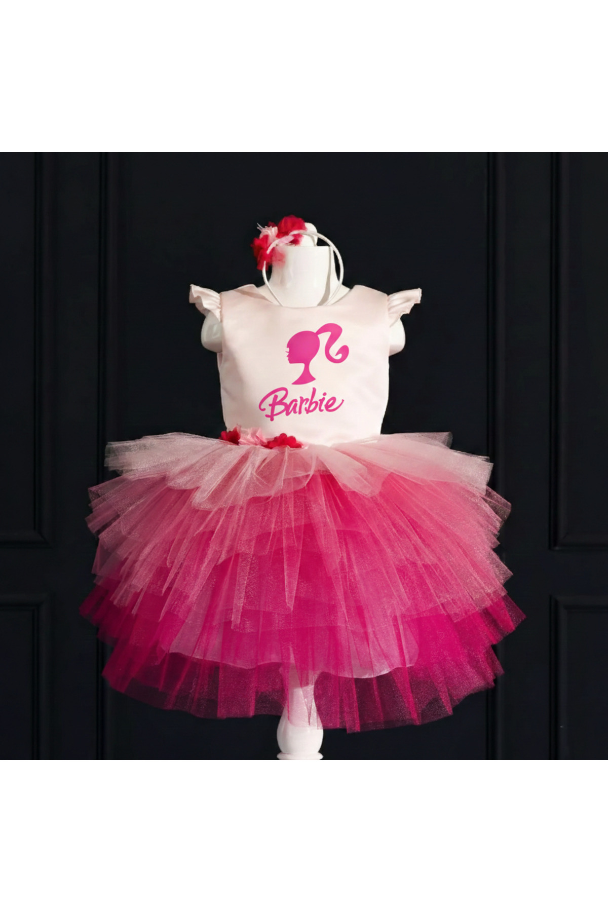 Girl Barbie Pink Birthday Dress & Party Costume Crown Gift!!!
