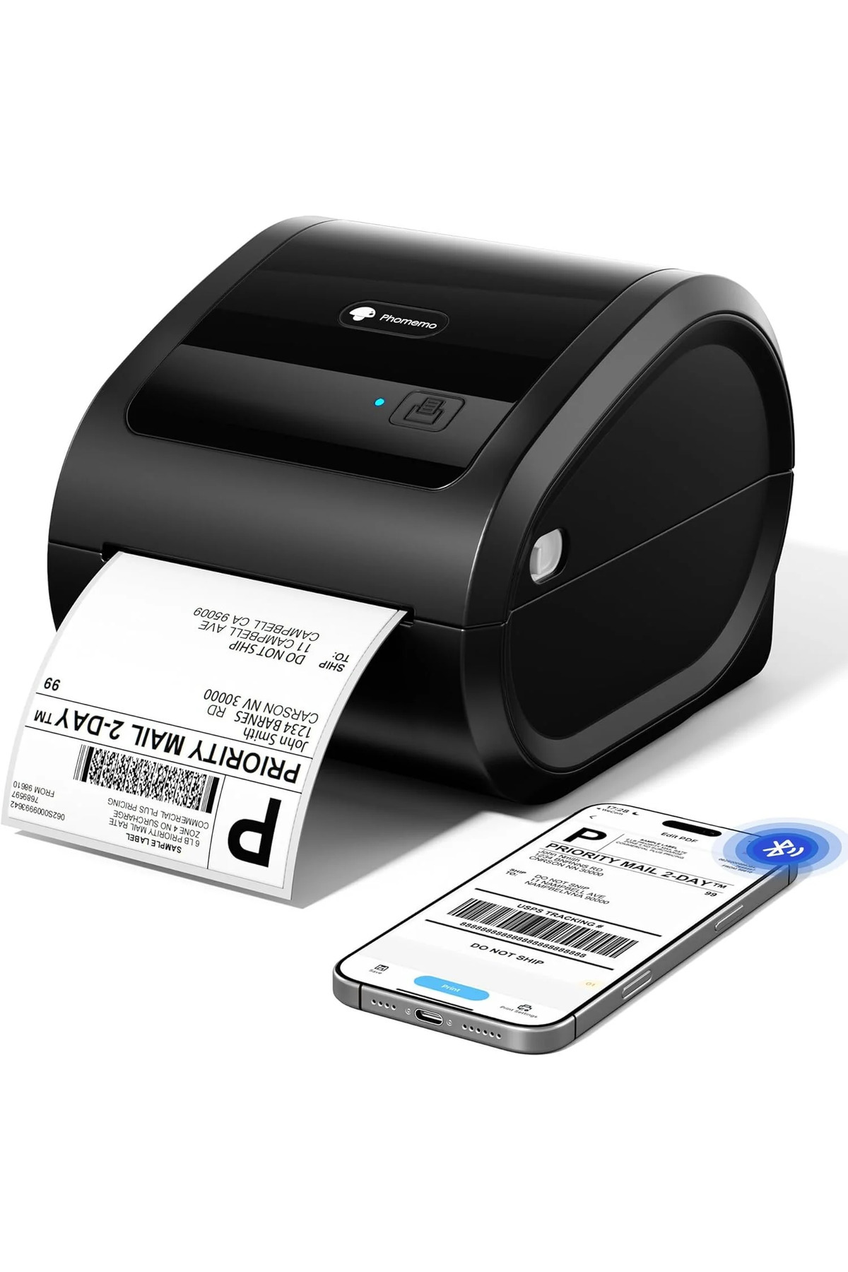 D520-BT Bluetooth+USB Thermal Printer, Black - Compatible with Barcode/Address/Postal Label, Marketplaces