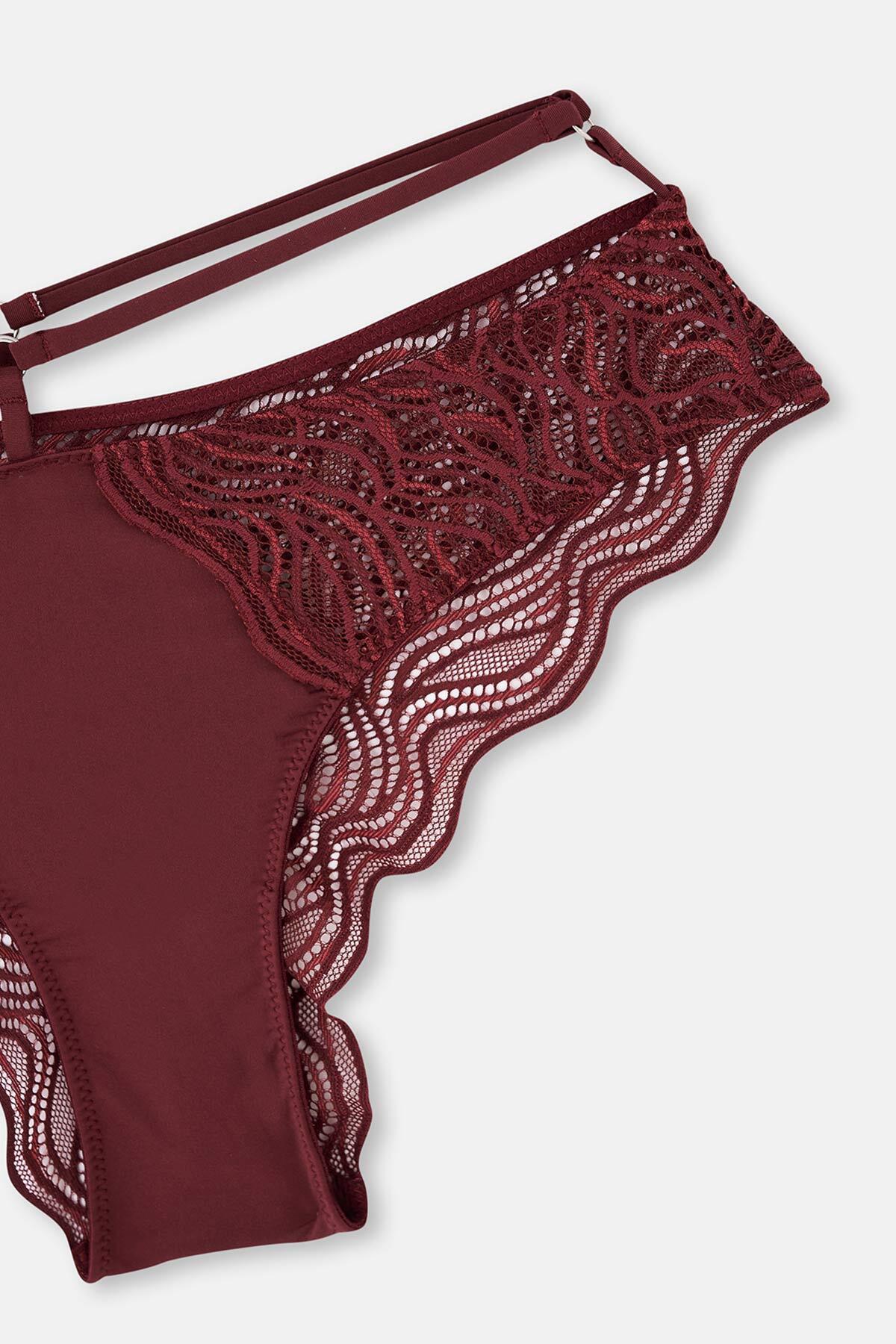Dagi Bordo Dantelli Brazıllıan Külot görsel 8