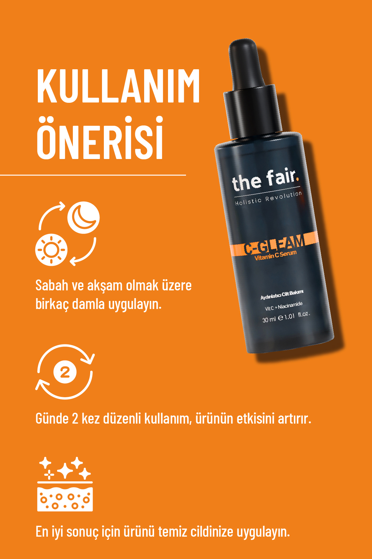 C-gleam C Vitamini Aydınlatıcı Gözenek ve Leke Bakım Serumu 2 Adet — ZZ.VV.SGT.2021/0510-2 — تصویر 5 از 6