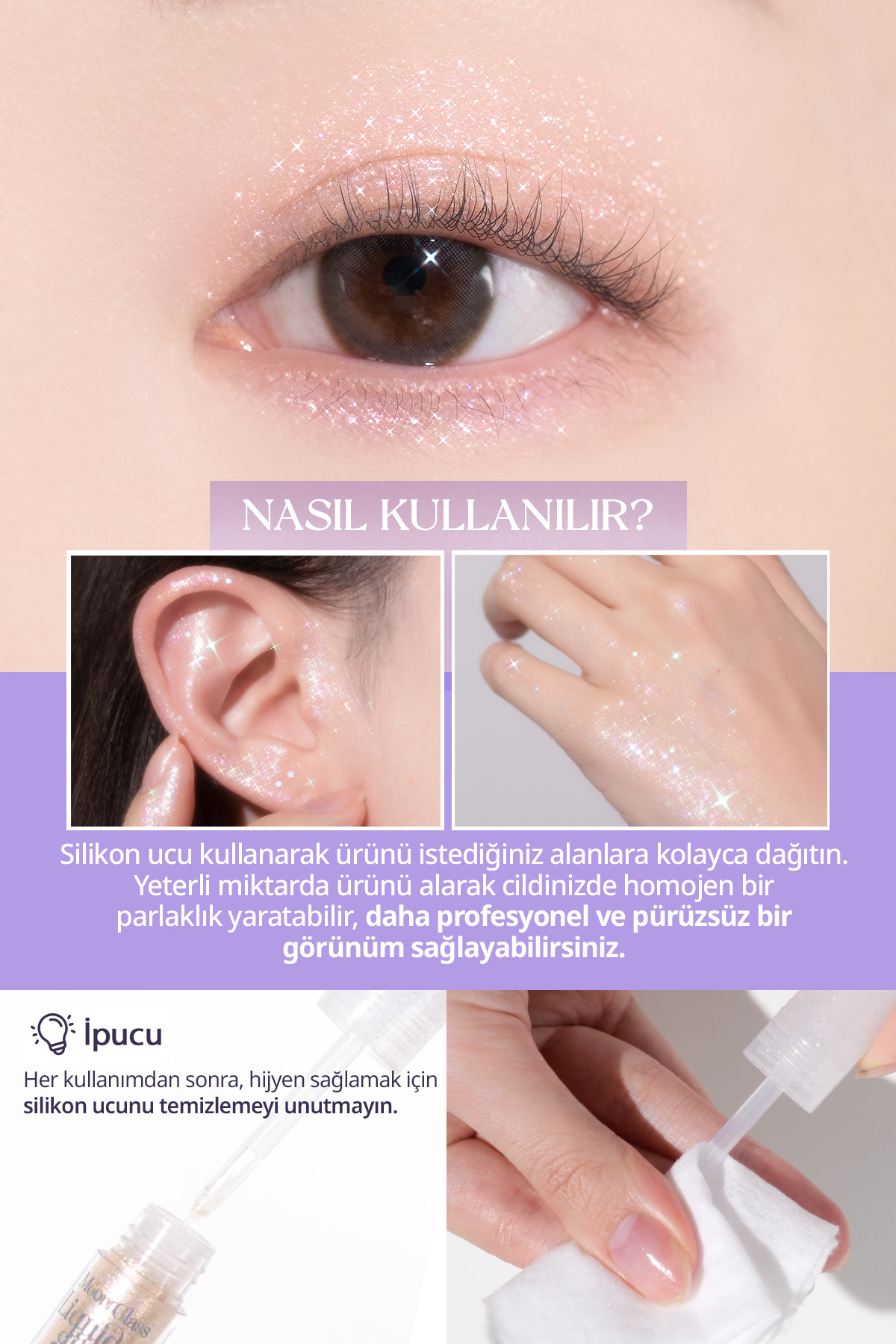 مایع اکلیلی شفاف و درخشان CLIO Moon Glass Liquid Glitter Sweet Cloud (04 Pink Spread) — عکس ۱۱۱۱۴۹ — تصویر 3 از 9