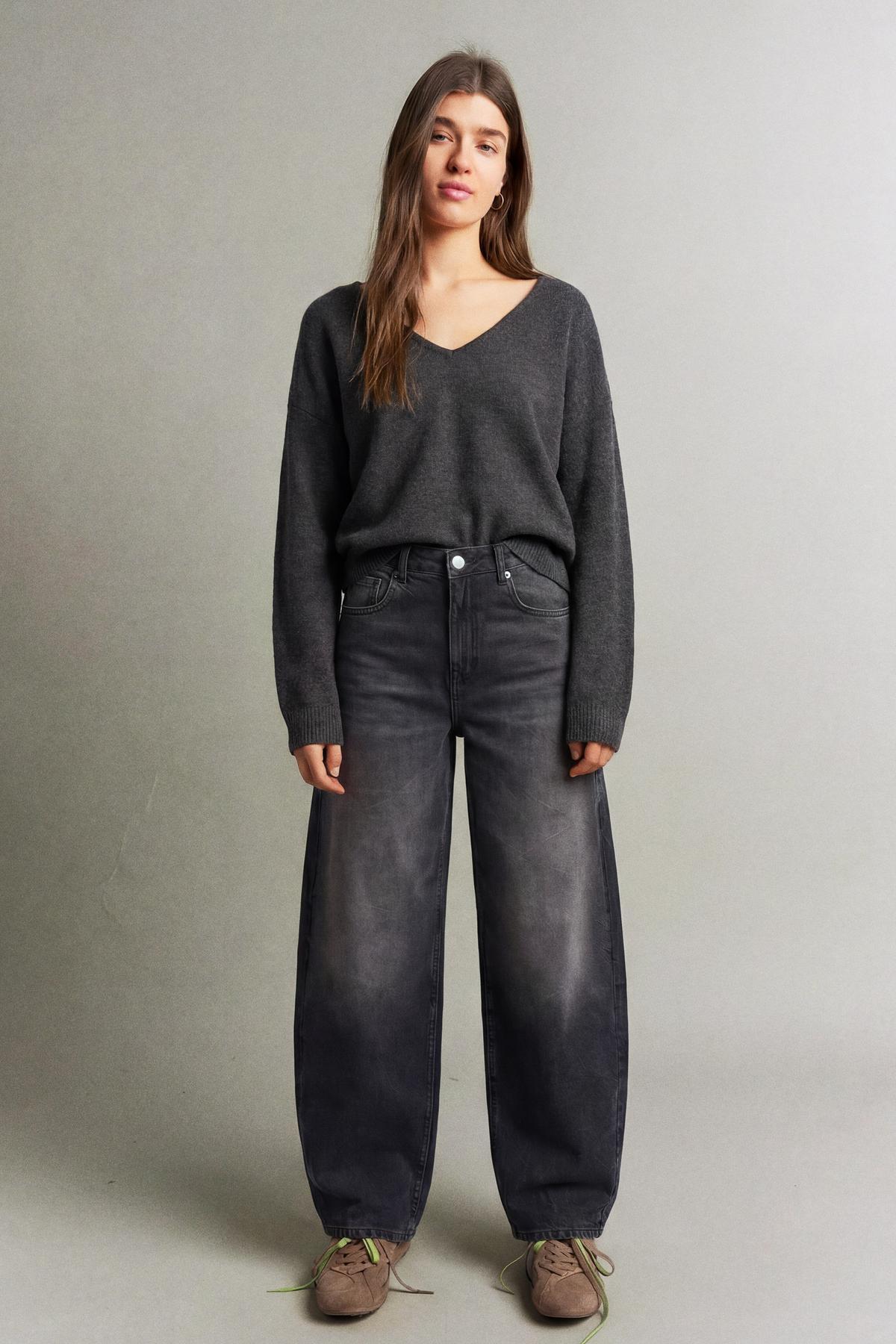 Bershka  Yüksek bel barrel fit jean - Görsel 2