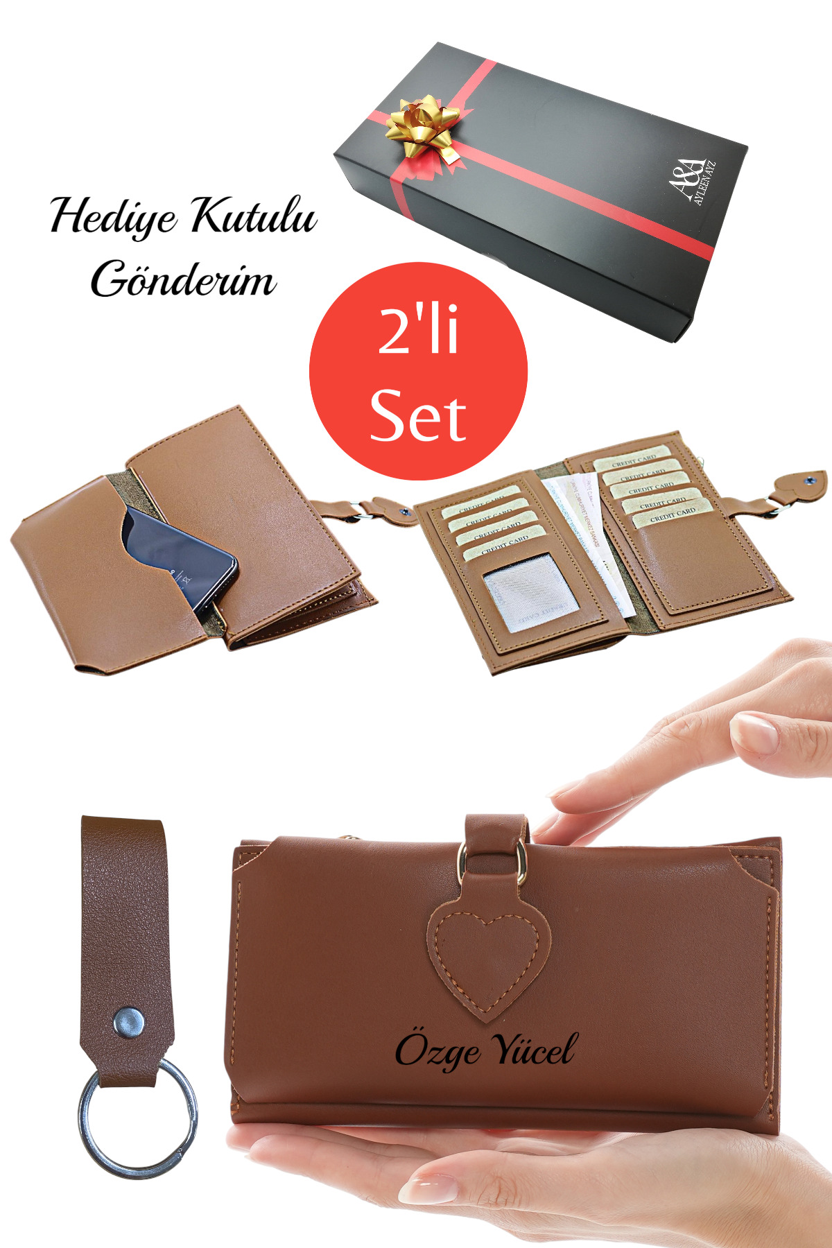 Soft Skin Women's Tan Wallet with Buckle and Multi Compartment Accessory Card Holder Phone Compartment