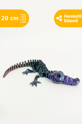 Artimon 3D Store Hareketli Timsah 3D İskelet Dinozor Parlak Renk | Oyuncak Di...