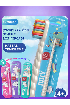Splat Juicy Lab Unicorn Gümüş İyonlu Yumuşak Çocuk Diş Fırçası 4+ Yaş