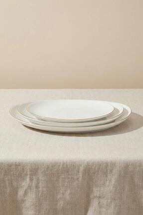 Soley Ceyda | Altın Kenarlı Porselen Kayık Tabak Seti (3'lü)