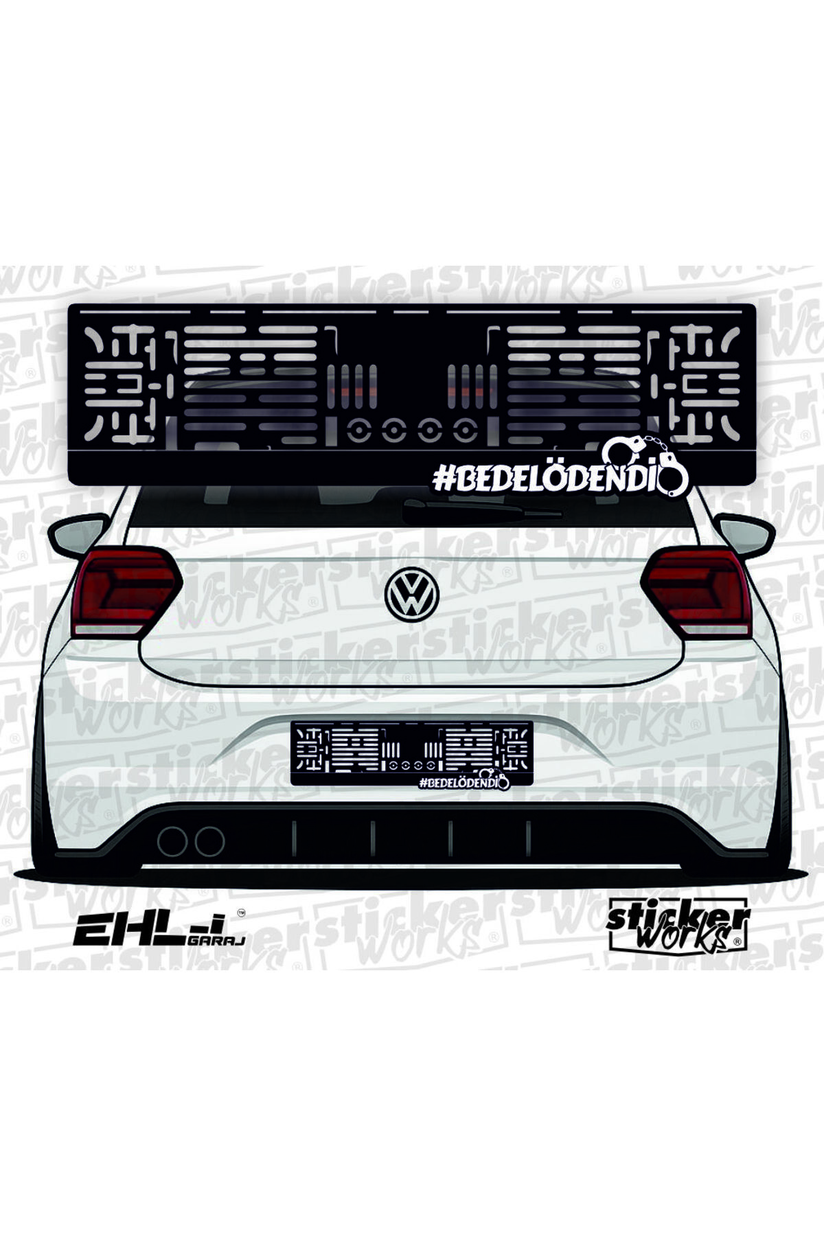 Tr Sticker Cars Sticker Works Pay on the Spot Takmatik Car License Plate Holder- Trendyol
