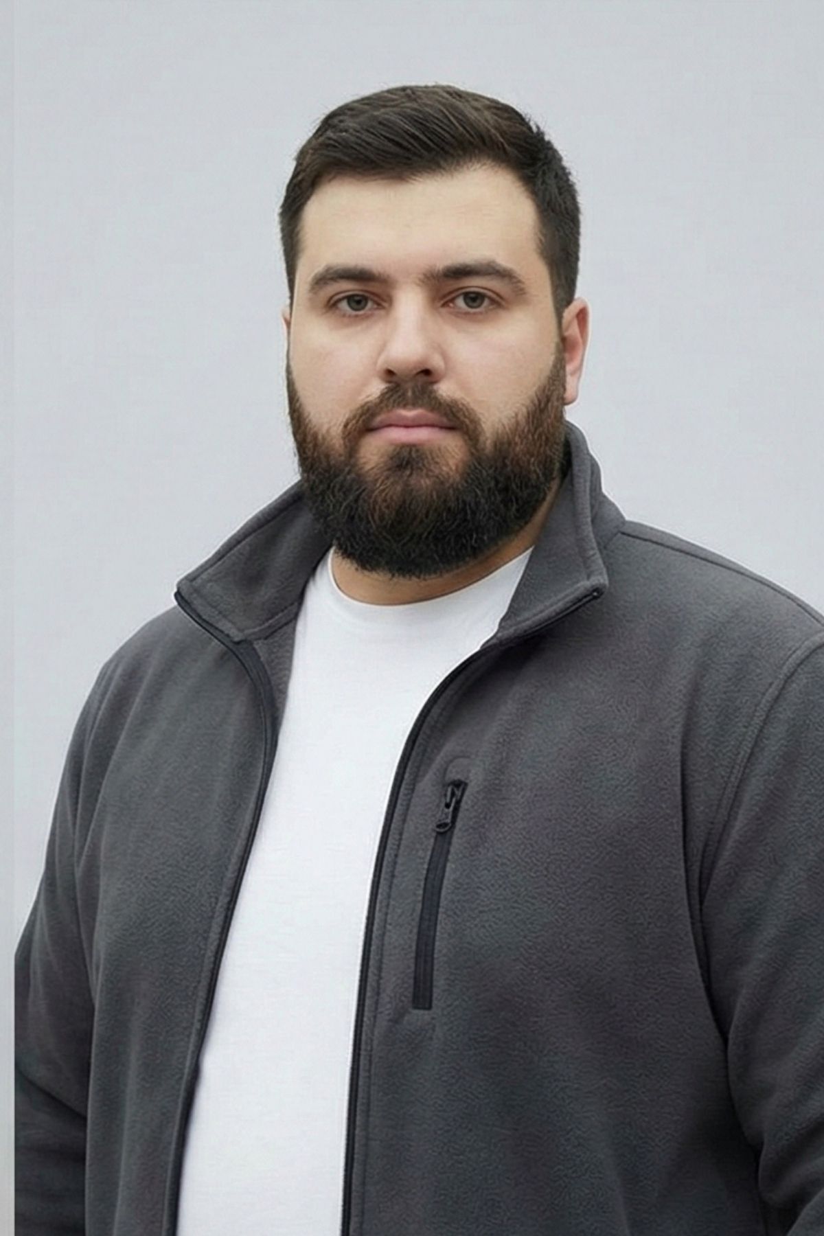 Meri Erkek Büyük Beden Gri Tüylenme Yapmaz Anti Pilling Polar Mont görsel 2