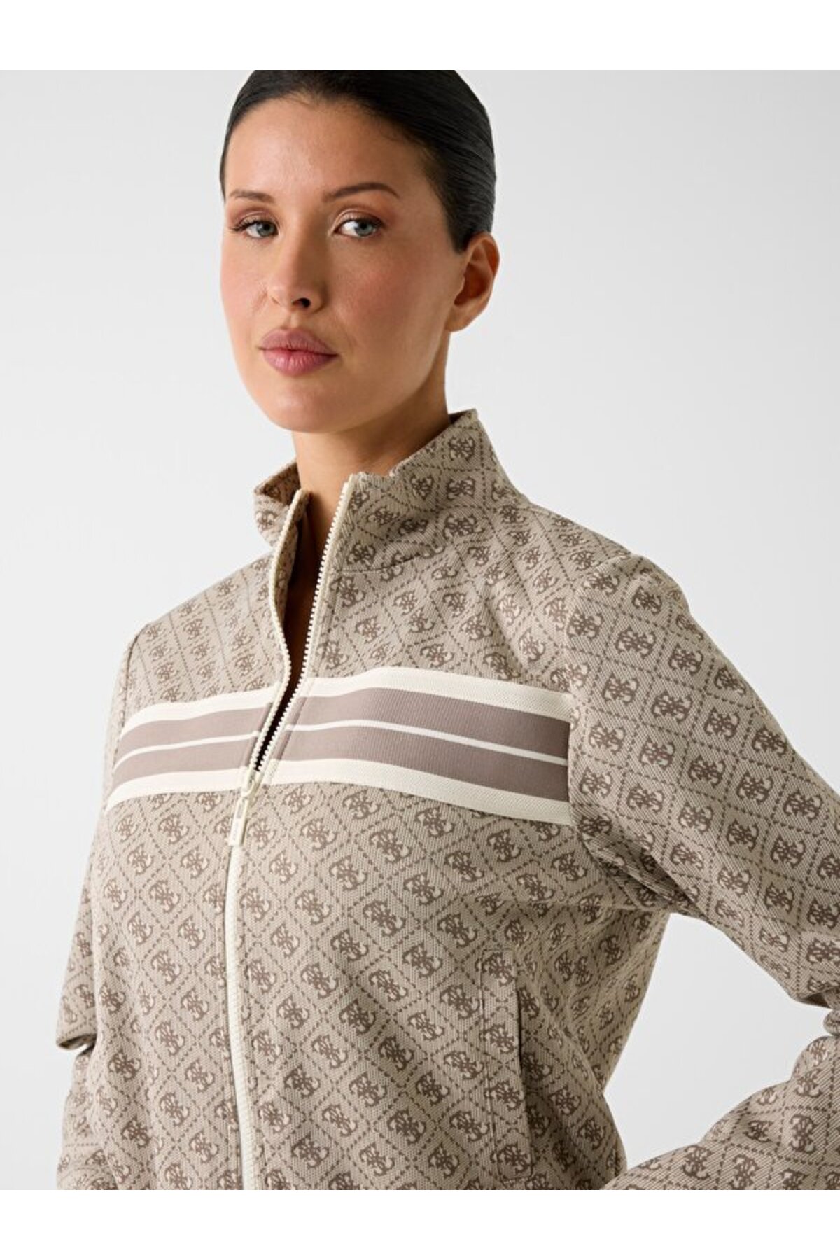 Guess Jacquard Kadın Aktif Sweatshirt görsel 4