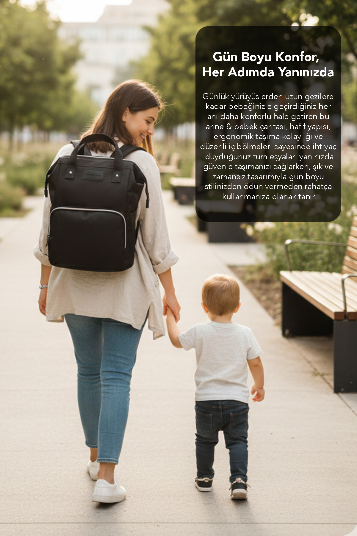 Meleni Baby Anne Bebek Bakım Sırt Çantası - Bebek Arabası Askı Aparatlı Biberon Bölmeli Sırt Çantası Siyah fotoğrafı 4 (önizleme)