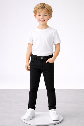 ENDİCİ Erkek Çocuk Full Esnek Slim Fit Siyah Pantolon