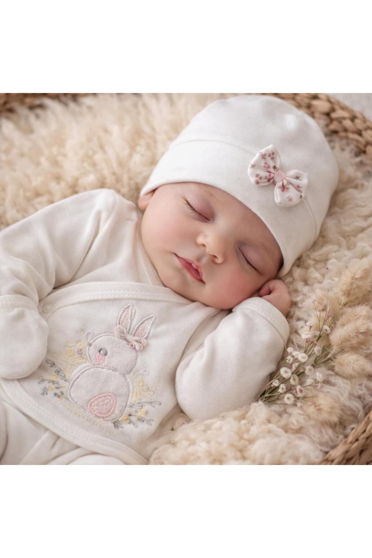 BYS BABY FASHION 10 Parça %100 Pamuklu Yenidoğan Kız Bebek Hastane Çıkış Zıbın Seti (Kutulu)0-3 Ay fotoğrafı 5 (önizleme)