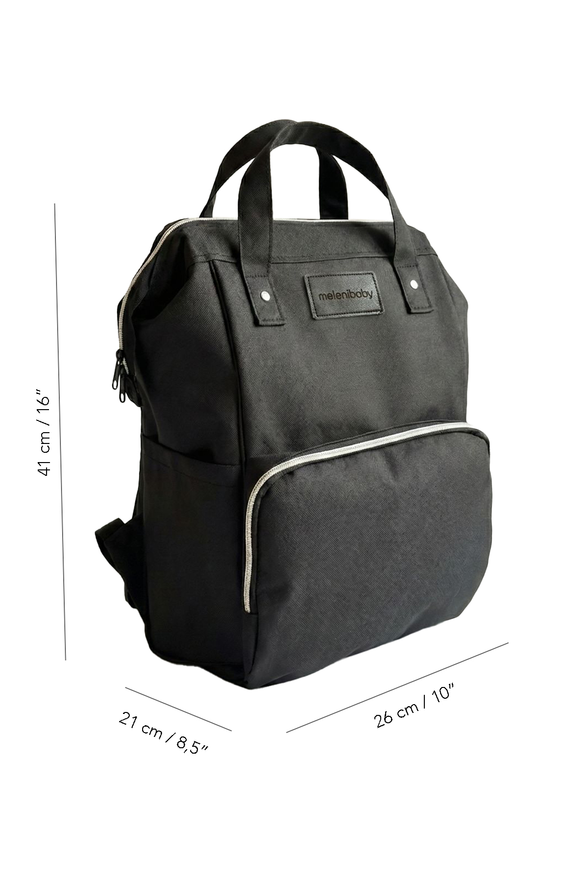 Meleni Baby Anne Bebek Bakım Sırt Çantası - Bebek Arabası Askı Aparatlı Biberon Bölmeli Sırt Çantası Siyah fotoğrafı 7 (önizleme)