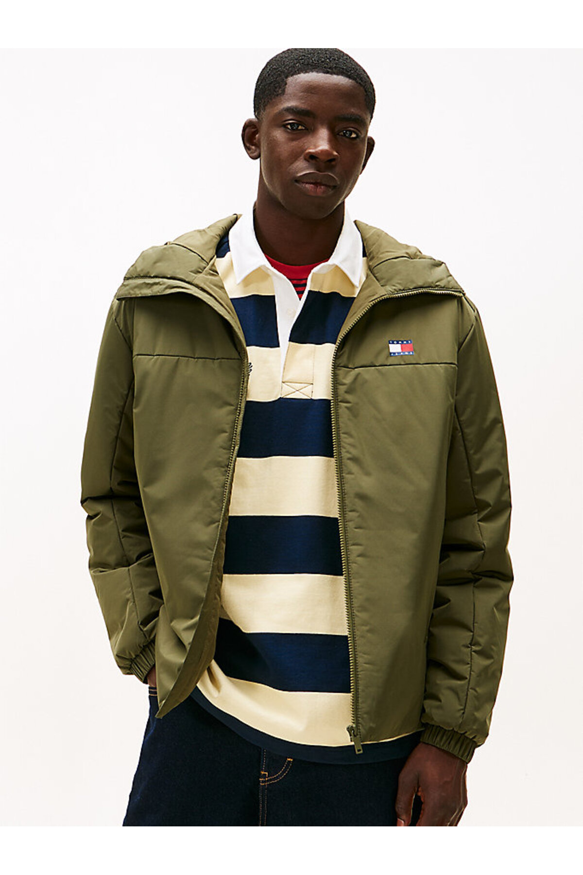 تامی هیلفیگر کاپشن مردانه TJM طرح دار از جنس پلی استر