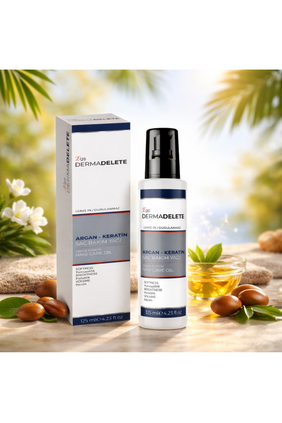 Egş DERMA delete ARGAN & KERATİN COMPLEX SAÇ BAKIM YAĞI 125 ml — 1066