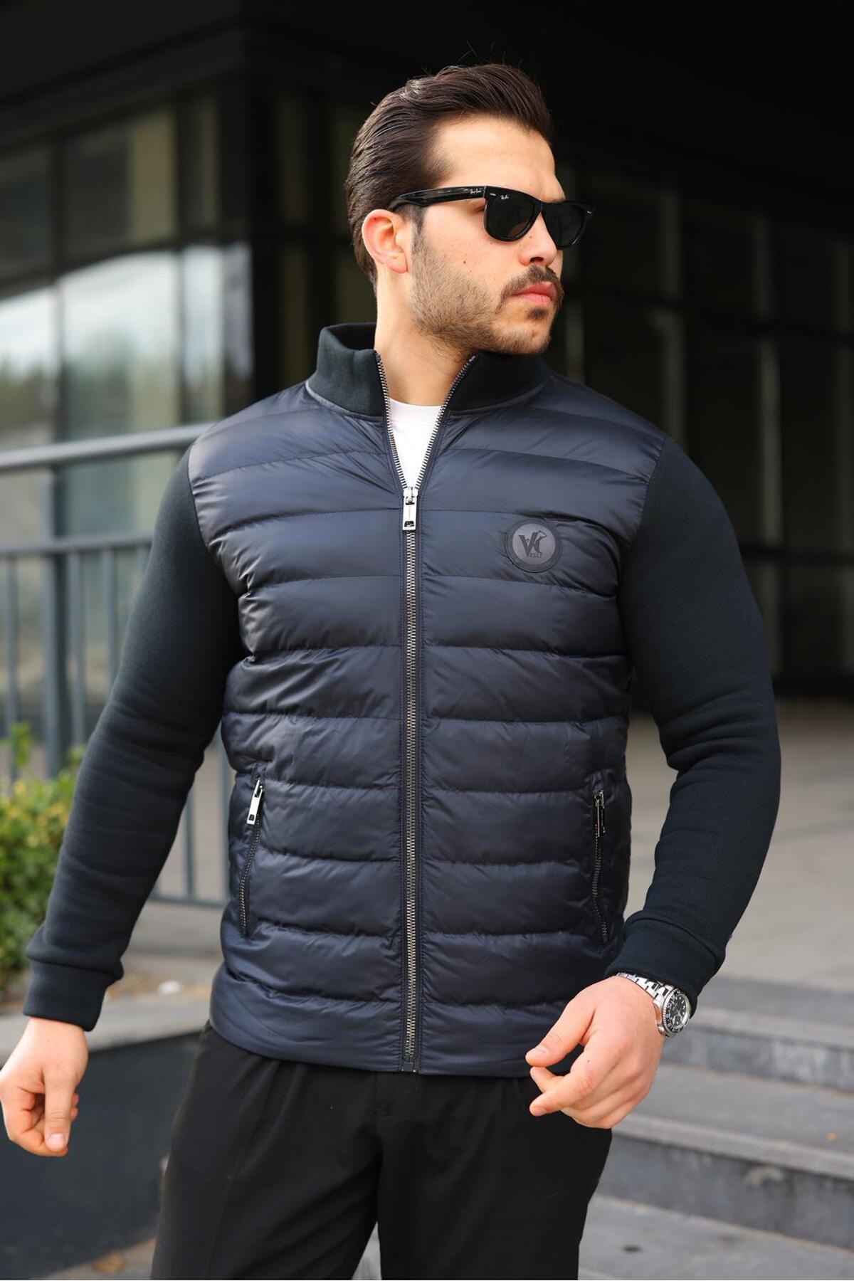 Vesli Üç İplik Ön Dolumlu Erkek Mont görsel 3
