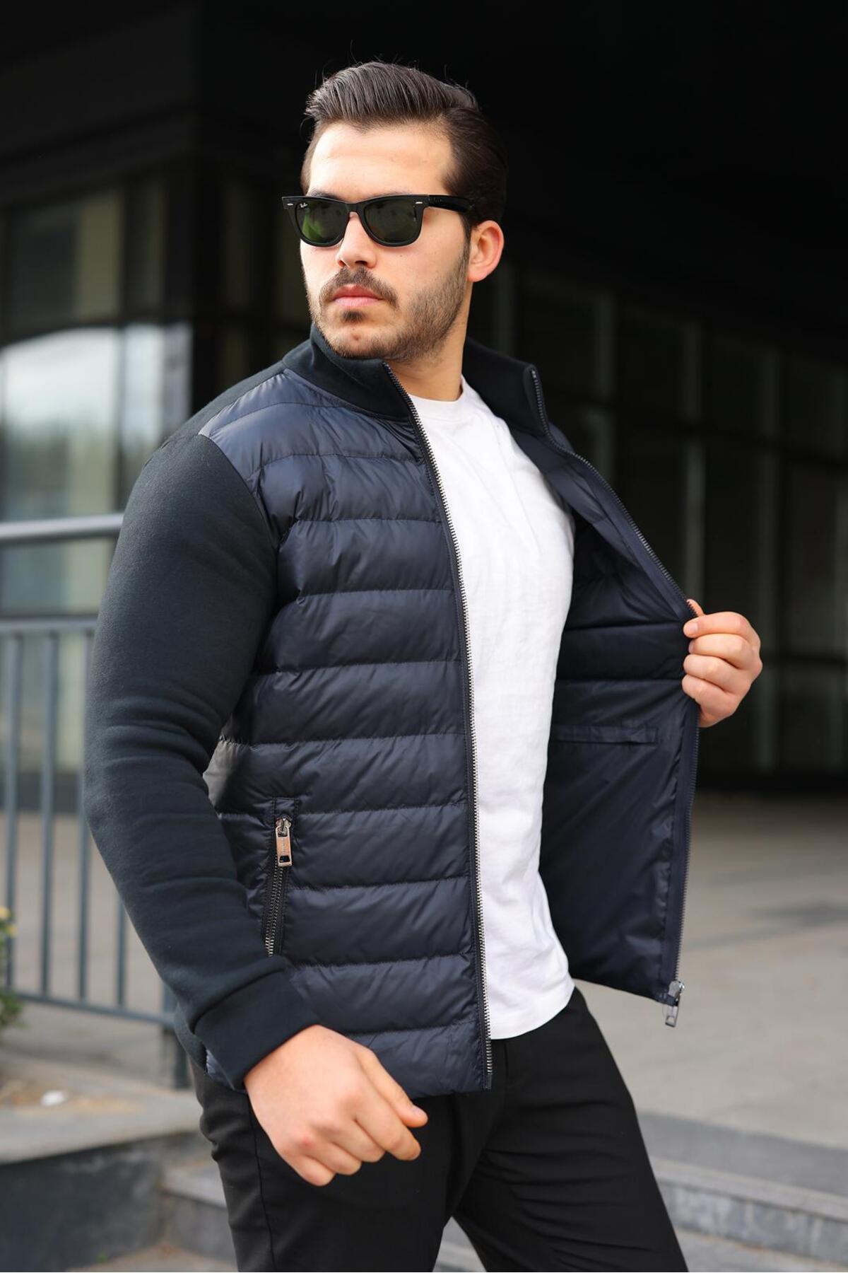 Vesli Üç İplik Ön Dolumlu Erkek Mont görsel 2
