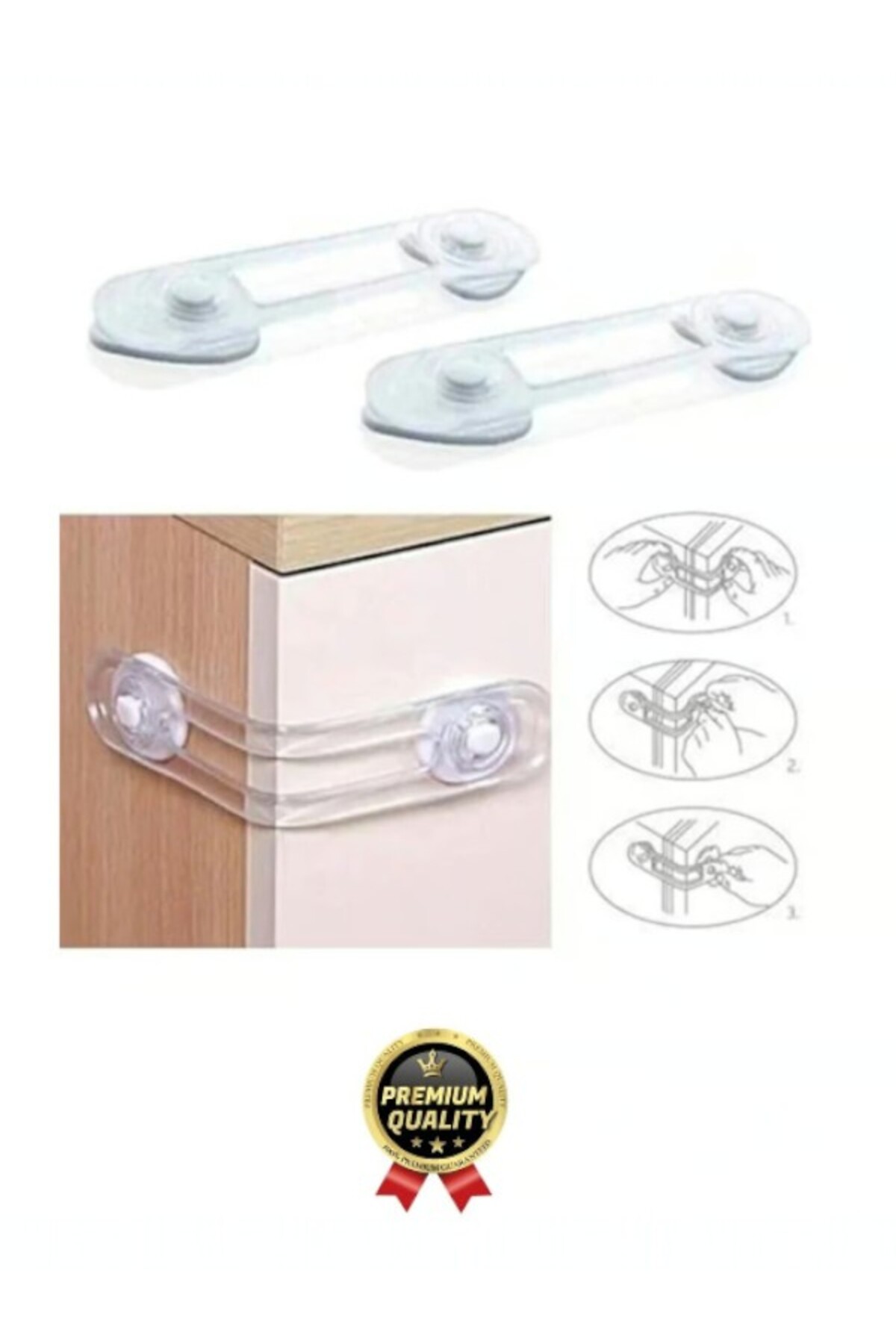 CocoVia Bebek Çocuk Dolap Kilidi Koruyucu ve Kilit Buzdolabı Kilidi Koruyucu Kilit Uzun Model fotoğrafı 6 (önizleme)