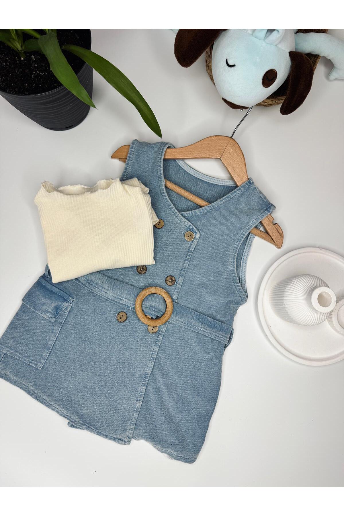 Baby Buu KIZ BEBEK KOT JİLE UZUN KOLLU FİTİLLİ BLUZ 2'Lİ %100 PAMUK TAKIM fotoğrafı 4 (önizleme)