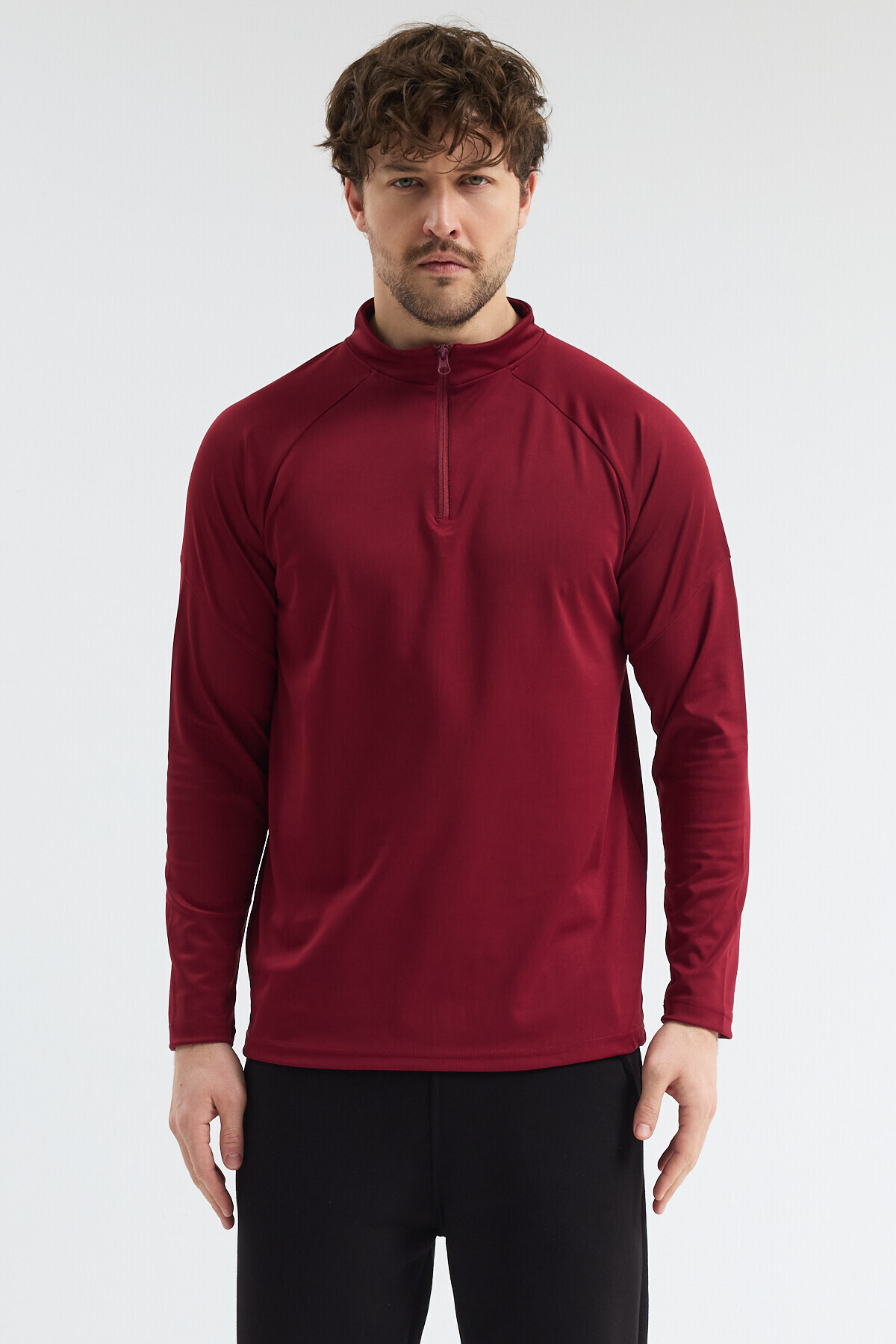 bh collection ERKEK ANTREMAN SPOR CEKET HIZLI KURUMA YARIM FERMUARLI görsel 4