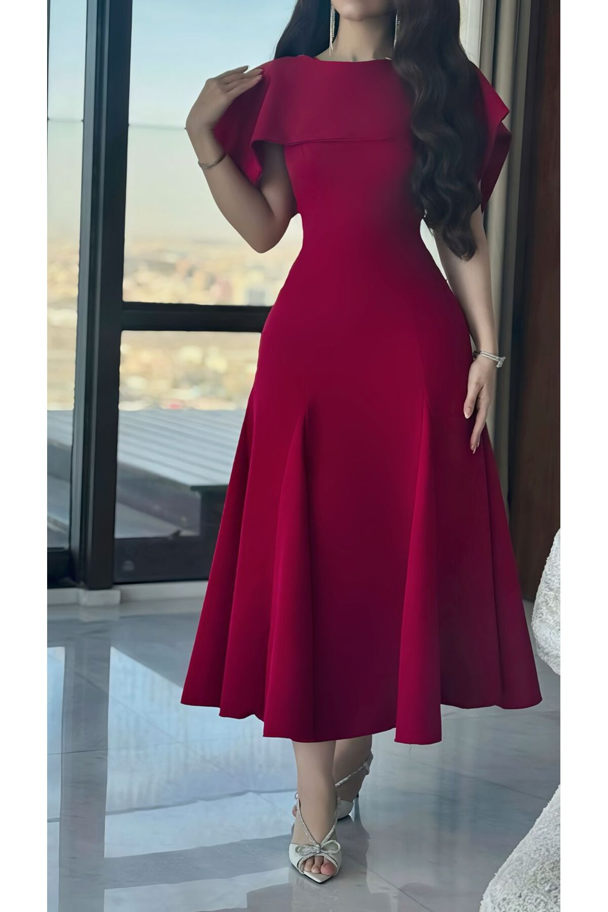 فستان انيق احمر