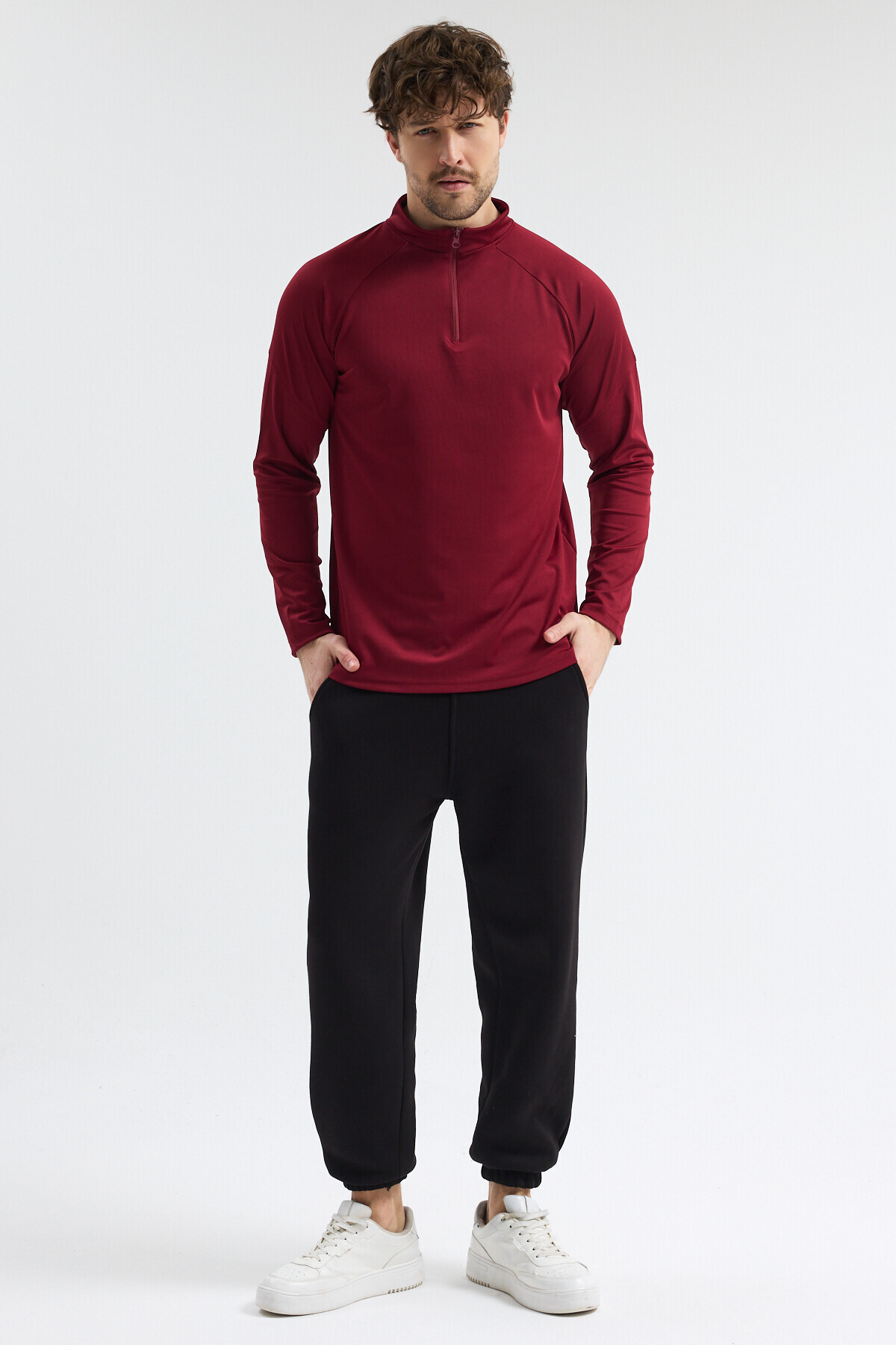 bh collection ERKEK ANTREMAN SPOR CEKET HIZLI KURUMA YARIM FERMUARLI görsel 7