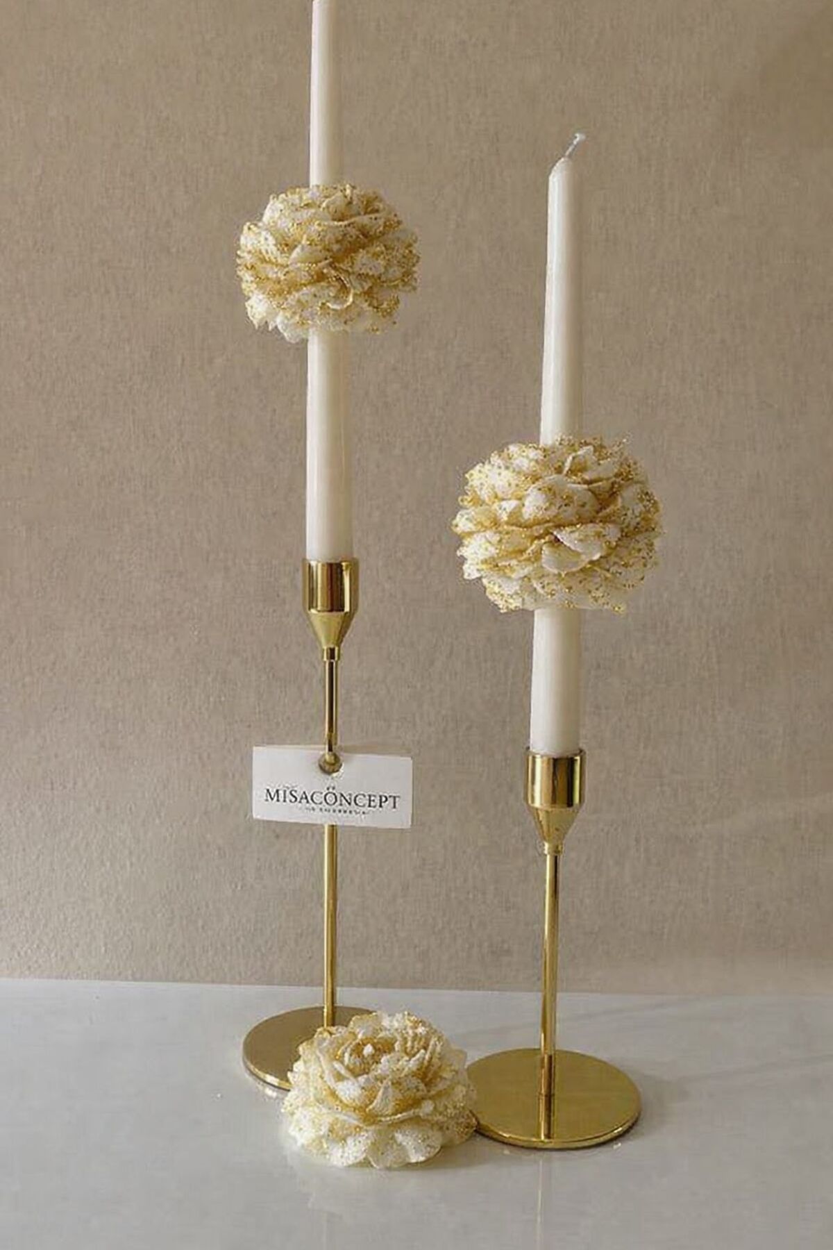 MİSA CONCEPT 2 PIECES CANDLESTICK CANDLESTICK CANDLE SCENTED (CANDLE ONLY)