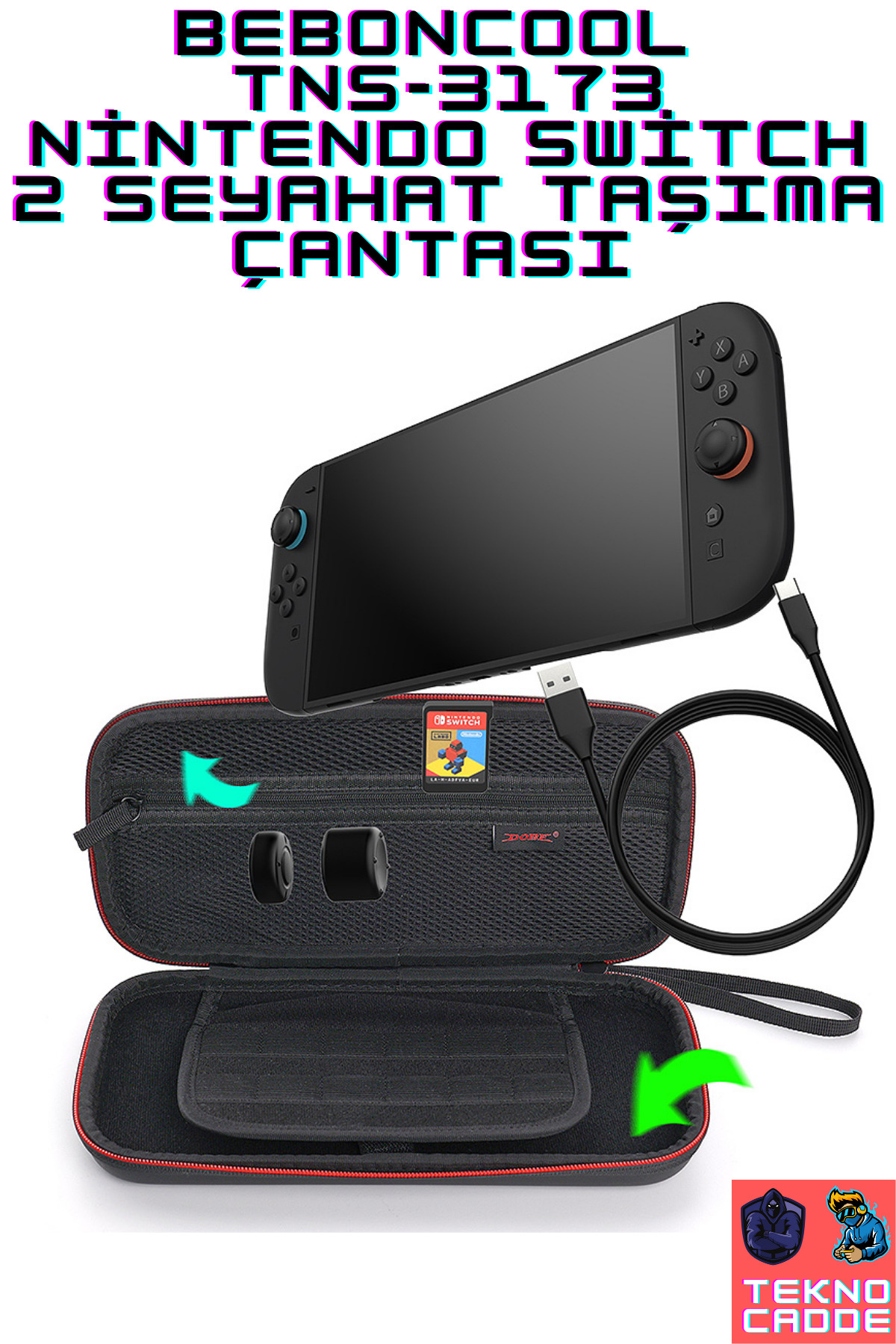 beboncool TNS-31732 Nintendo Switch 2 Seyahat Taşıma Çantası