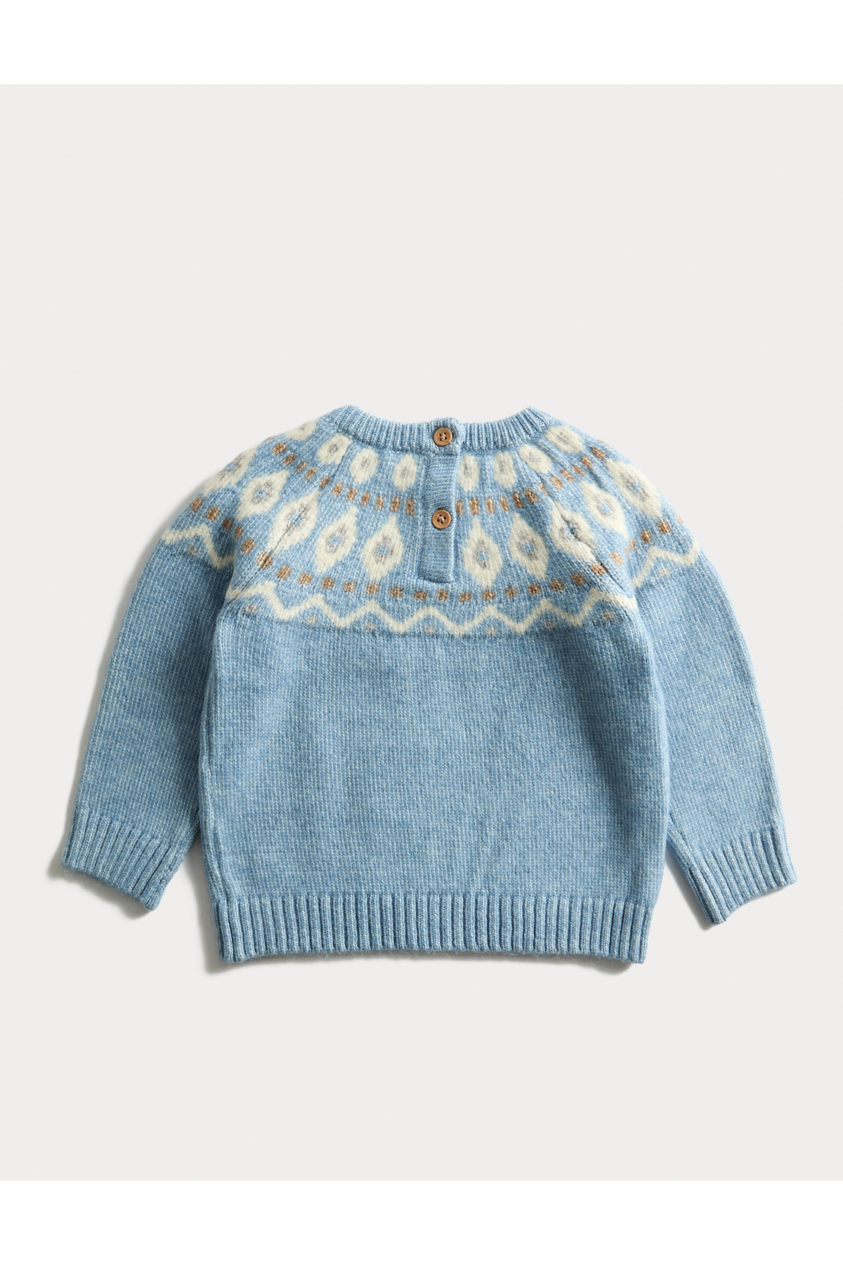 Marks & Spencer Fair Isle Desenli Örme Bebek Kazak (0-3 Yaş) fotoğrafı 3 (önizleme)