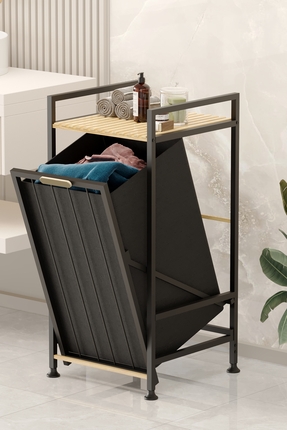 Bino Çamaşır Sepeti Kirli Sepeti Kumaş Sepet Banyo Dolabı Düzenleyici Organiz...