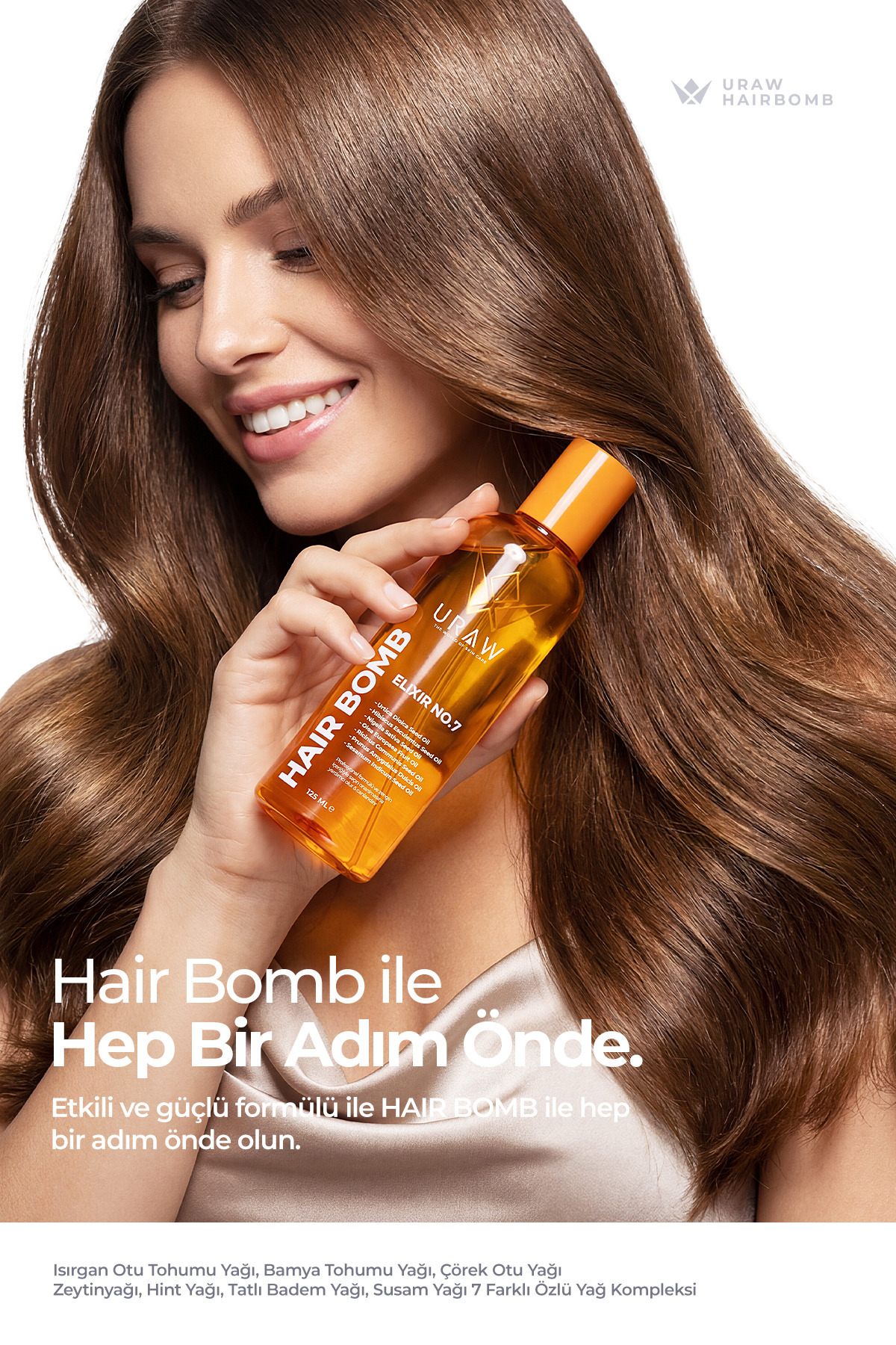 Hair Bomb Saç Bakım Yağı | Yeniden Yapılandırıcı ve Besleyici 125 ml — Urw84 — تصویر 7 از 7