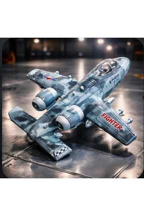 FEYSSHOP Sesli ve Işıklı Oyuncak Uçak - Kamuflaj Desenli A-10 Thunderbolt Mod...
