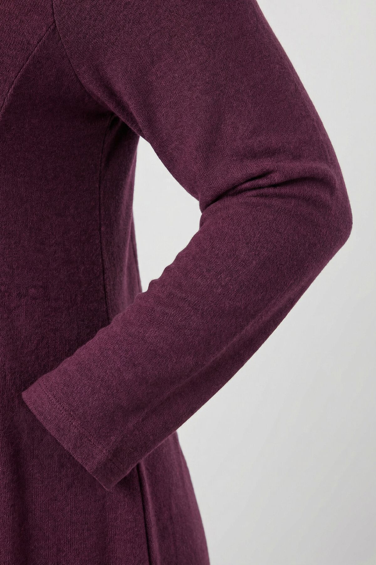 Stil Diva Büyük Beden Bisiklet Yaka Soft Touch Cepli Tunik Likralı Mor Elbise 285078 görsel 8