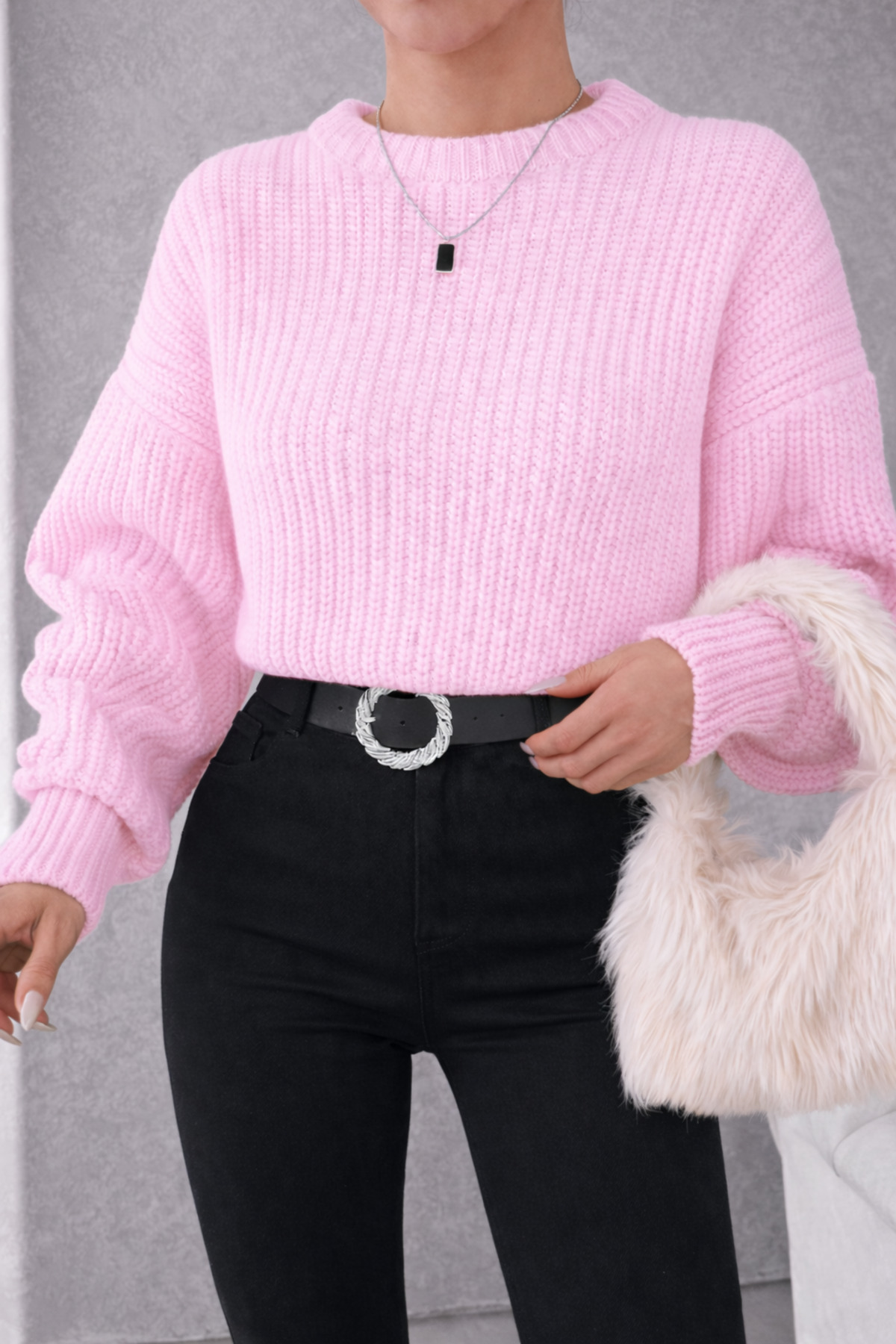 SÇLK TEKSTİL  BALON KOL KADIN KAZAK - Görsel 3