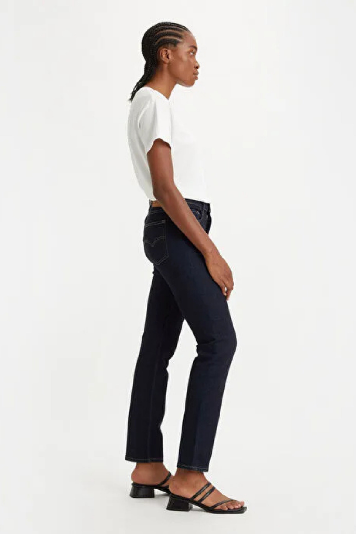 Levi's  724 High Rise Straight Tk Overheard Her Dark Indigo Kadın Jean - Görsel 4