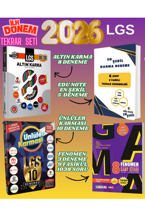 Altın Karma 2026 LGS 8. SINIF İLK 1. DÖNEM TEKRAR DENEME SETİ FENOMEN ÜNLÜLER...