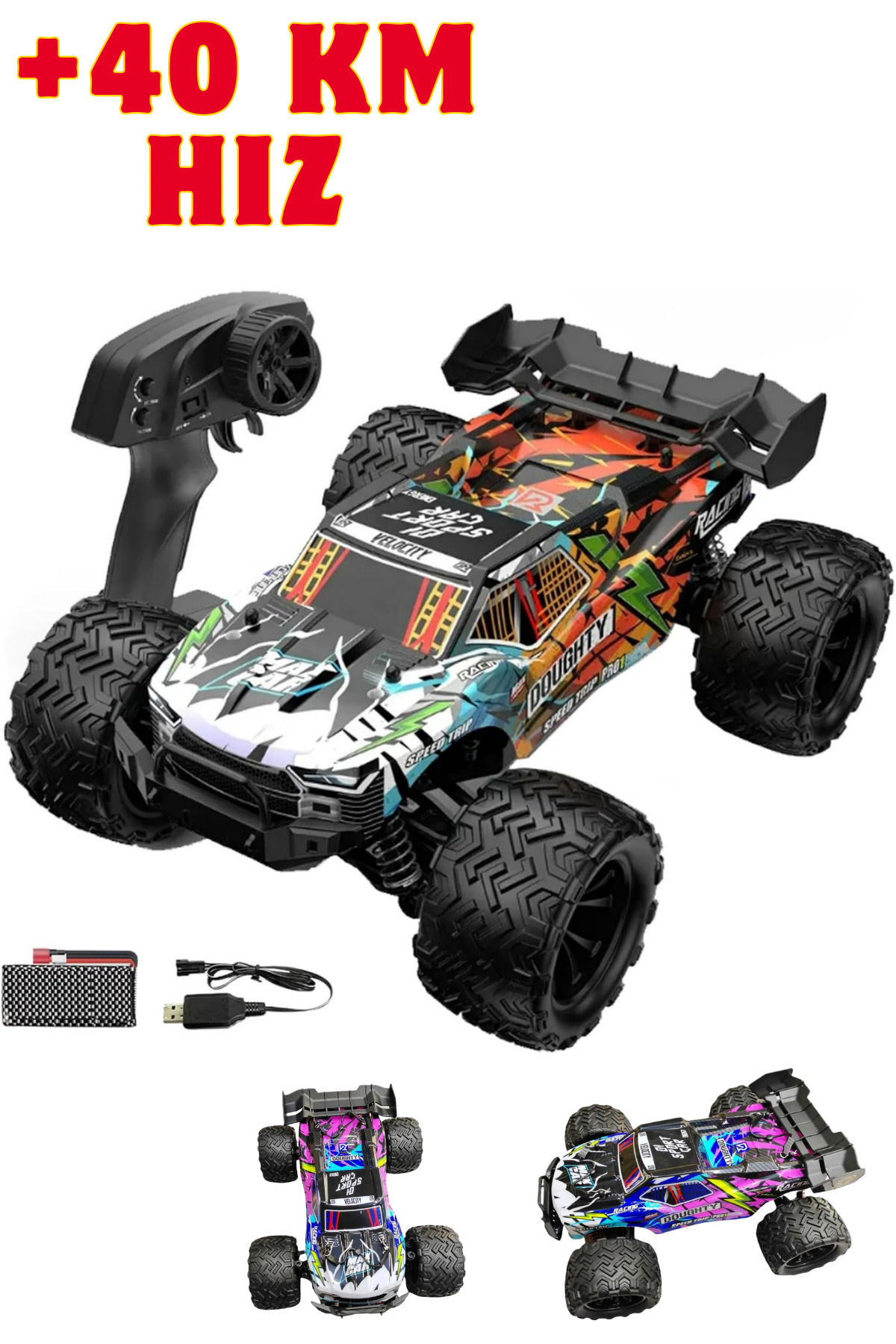 洋楽 E-ROCC Ridin By welcomein LED IŞIKLI 40 KM HIZ YAPAN 4X4 ELEKTRİKLİ RC ARABA