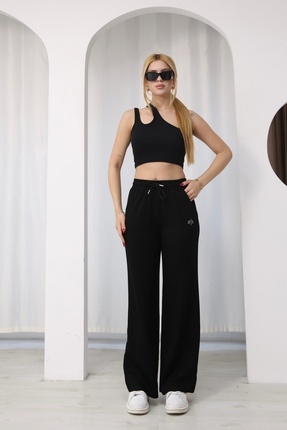 Sporza Kadın Modal Geniş Paça Yüksek Bel Eşofman Altı