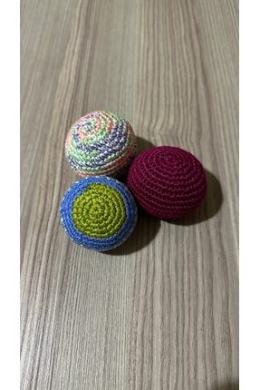 örgü Dolgulu Kedi-Köpek Oyuncağı Top