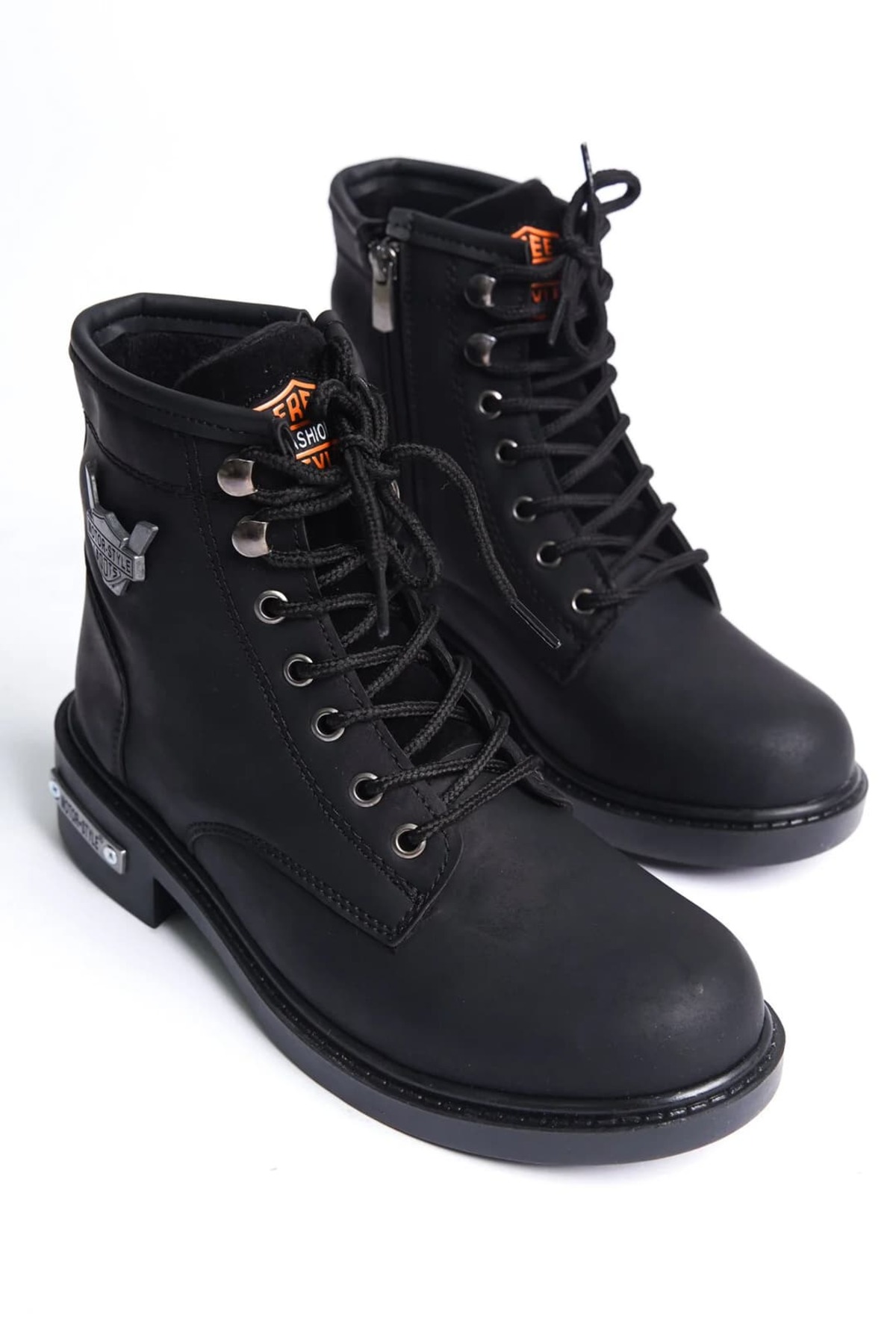 NAVİSHOES Siyah Unisex Kaymaz Sıcak Astar Fermuarlı Bilekte Bot Kadın Erkek 099NAV görsel 4