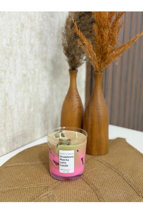 NOIREA CANDLES Strawberry Matcha Latte Bardak Soya Mumu