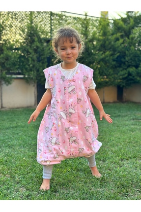 zeymurkids Kışlık Kolsuz Çocuk Uyku Tulumu %100 Doğal Pamuk Özel Tasarım 21-2...