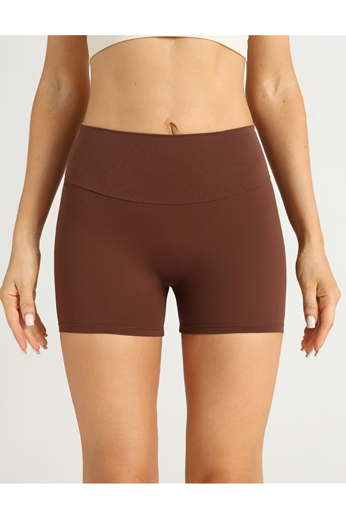 MAROVOAY  Yüksek bel likralı arkası büzgülü mini tayt,spor tayt - Görsel 2